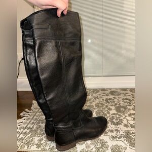 Franco Sarto Black Over-the-Knee Leather Boots